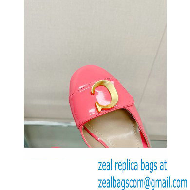 Dior Heel 8cm C'est Slingback Pumps in Patent Calfskin Pink 2023