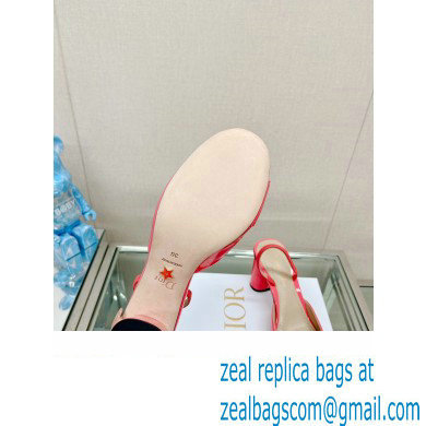 Dior Heel 8cm C'est Slingback Pumps in Patent Calfskin Pink 2023
