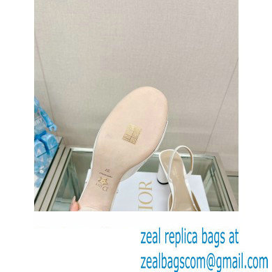 Dior Heel 8cm C'est Slingback Pumps in Patent Calfskin White 2023