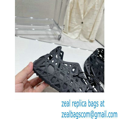 Dior Warp Men's Sandals Black Cosmo Rubber with Warped Cannage Motif 2023