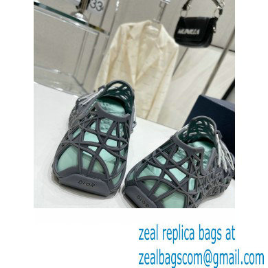 Dior Warp Men's Sandals Gray Cosmo Rubber with Warped Cannage Motif 2023