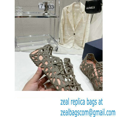 Dior Warp Men's Sandals Khaki Cosmo Rubber with Warped Cannage Motif 2023