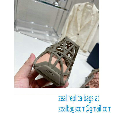 Dior Warp Men's Sandals Khaki Cosmo Rubber with Warped Cannage Motif 2023