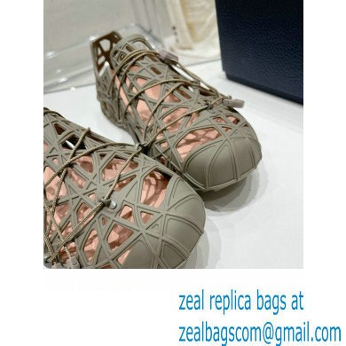 Dior Warp Men's Sandals Khaki Cosmo Rubber with Warped Cannage Motif 2023