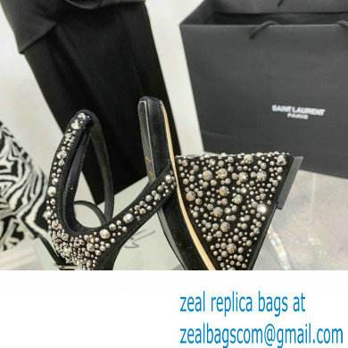 Giuseppe Zanotti Heel 8.5cm Tutankamon Crystal suede sandals Black 2023