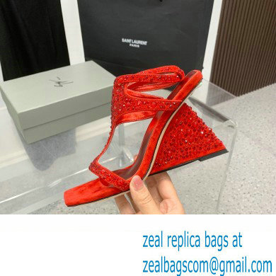 Giuseppe Zanotti Heel 8.5cm Tutankamon Crystal suede sandals Red 2023
