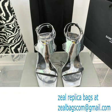 Giuseppe Zanotti Heel 8.5cm Tutankamon patent leather sandals Silver 2023