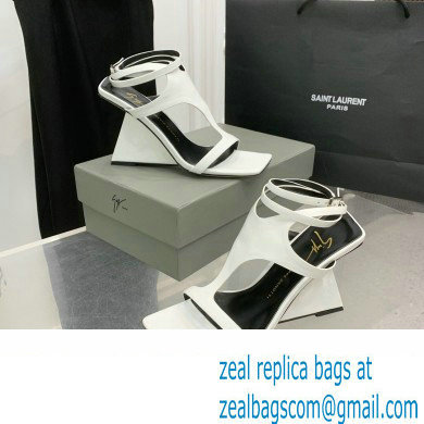 Giuseppe Zanotti Heel 8.5cm Tutankamon patent leather sandals White 2023 - Click Image to Close