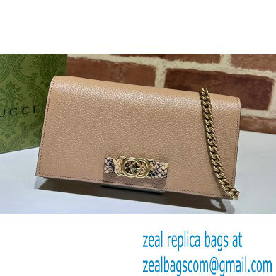 Gucci Chain wallet with Interlocking G python bow 746056 Beige 2023