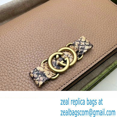 Gucci Chain wallet with Interlocking G python bow 746056 Beige 2023 - Click Image to Close