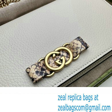 Gucci Chain wallet with Interlocking G python bow 746056 White 2023 - Click Image to Close