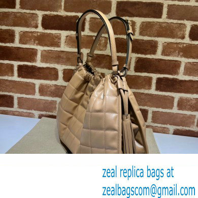 Gucci Deco medium tote bag 746210 in quilted Leather Beige 2023