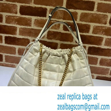 Gucci Deco medium tote bag 746210 in quilted Leather White 2023