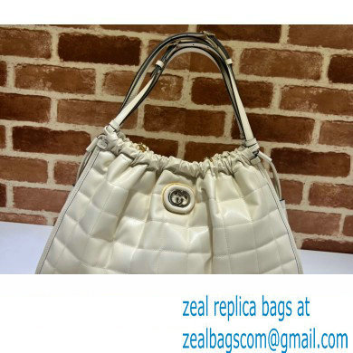 Gucci Deco medium tote bag 746210 in quilted Leather White 2023