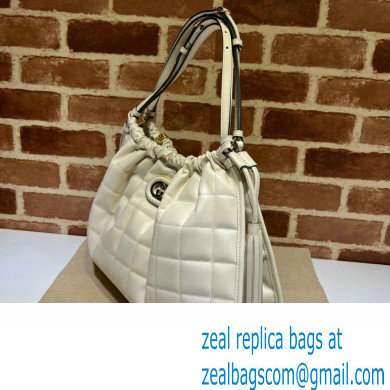 Gucci Deco medium tote bag 746210 in quilted Leather White 2023