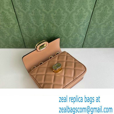 Gucci Deco mini shoulder bag 741457 in quilted Leather Beige 2023 - Click Image to Close