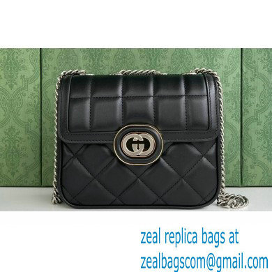 Gucci Deco mini shoulder bag 741457 in quilted Leather Black 2023 - Click Image to Close