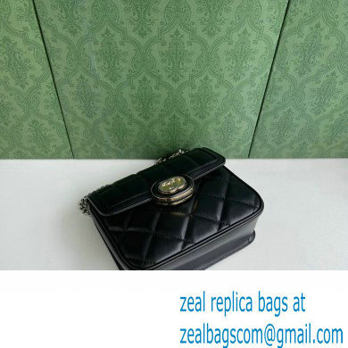 Gucci Deco mini shoulder bag 741457 in quilted Leather Black 2023 - Click Image to Close