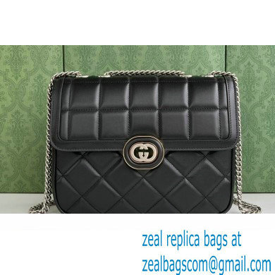 Gucci Deco small shoulder bag 740834 in quilted Leather Black 2023