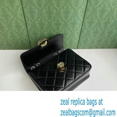 Gucci Deco small shoulder bag 740834 in quilted Leather Black 2023