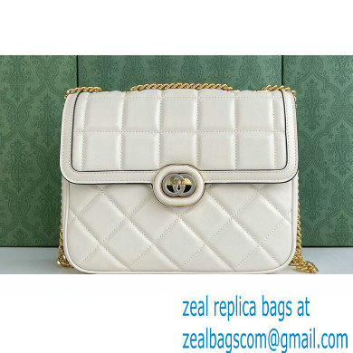 Gucci Deco small shoulder bag 740834 in quilted Leather White 2023