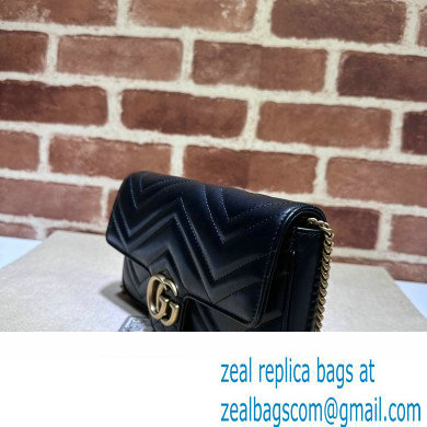 Gucci GG Marmont mini card case chain wallet 751526 Black 2023