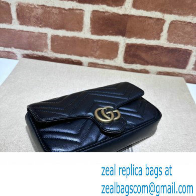 Gucci GG Marmont mini card case chain wallet 751526 Black 2023