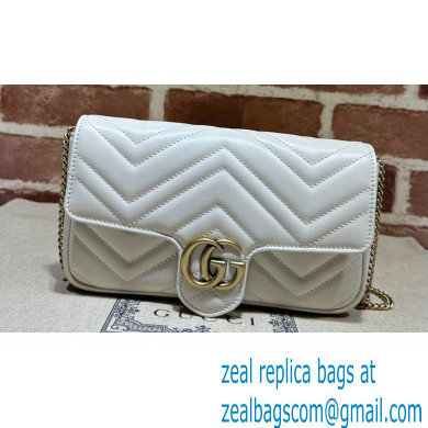 Gucci GG Marmont mini card case chain wallet 751526 White 2023