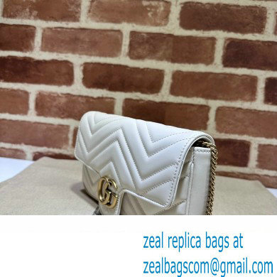 Gucci GG Marmont mini card case chain wallet 751526 White 2023 - Click Image to Close