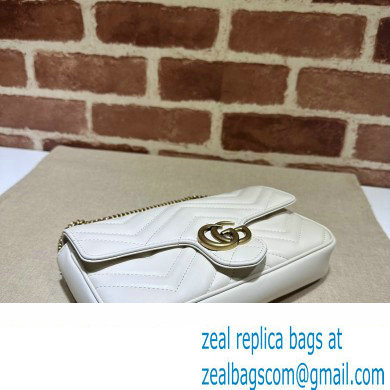 Gucci GG Marmont mini card case chain wallet 751526 White 2023