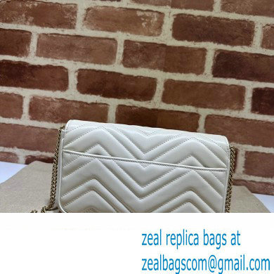 Gucci GG Marmont mini card case chain wallet 751526 White 2023 - Click Image to Close