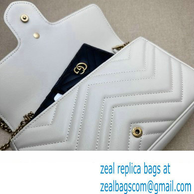 Gucci GG Marmont mini card case chain wallet 751526 White 2023