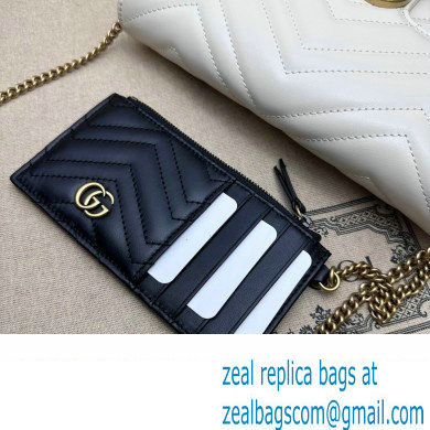 Gucci GG Marmont mini card case chain wallet 751526 White 2023 - Click Image to Close