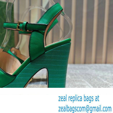 Gucci Heel 12cm Platform 3.5cm Interlocking G sandals 730022 Green 2023