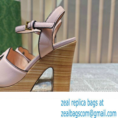 Gucci Heel 12cm Platform 3.5cm Interlocking G sandals 730022 Light Pink 2023 - Click Image to Close