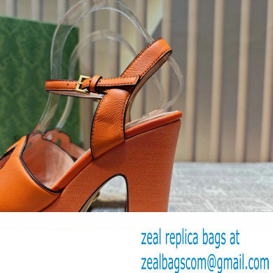 Gucci Heel 12cm Platform 3.5cm Interlocking G sandals 730022 Orange 2023 - Click Image to Close