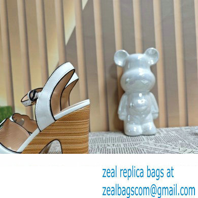 Gucci Heel 12cm Platform 3.5cm Interlocking G sandals 730022 White 2023 - Click Image to Close