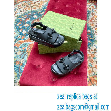 Gucci Horsebit flatform sandals 742435 Black 2023