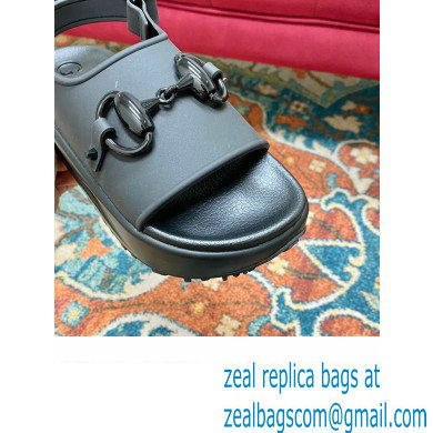 Gucci Horsebit flatform sandals 742435 Black 2023 - Click Image to Close