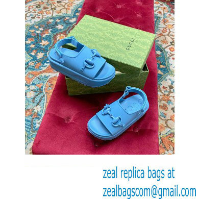 Gucci Horsebit flatform sandals 742435 Blue 2023