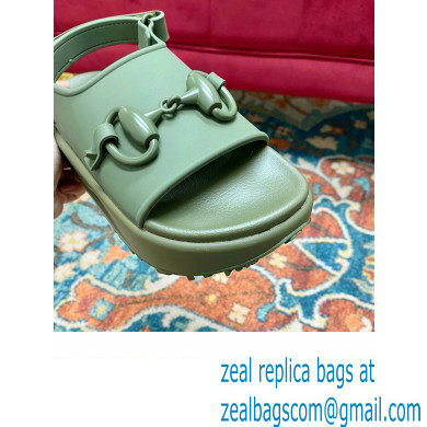 Gucci Horsebit flatform sandals 742435 Green 2023