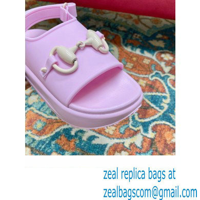 Gucci Horsebit flatform sandals 742435 Lavender 2023