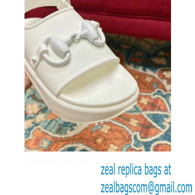 Gucci Horsebit flatform sandals 742435 White 2023 - Click Image to Close
