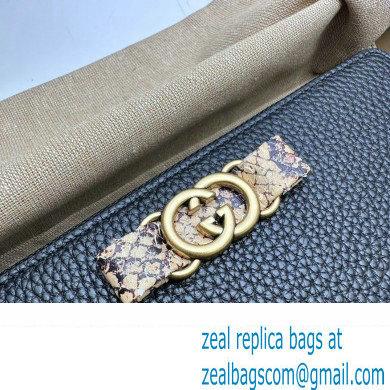 Gucci Zip wallet with Interlocking G python bow 750458 Black 2023