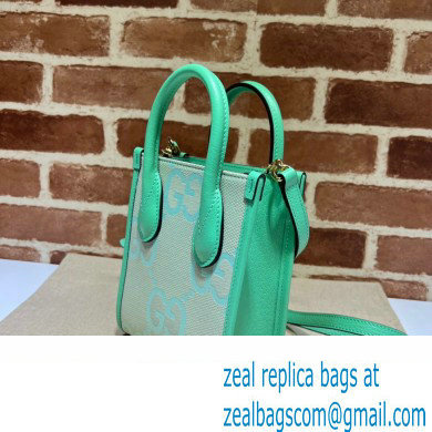 Gucci jumbo GG mini tote bag 671623 Green 2023 - Click Image to Close