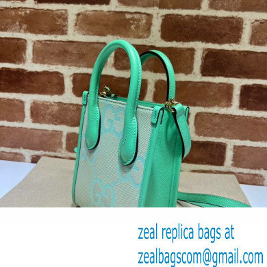 Gucci jumbo GG mini tote bag 671623 Green 2023