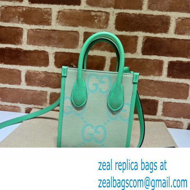 Gucci jumbo GG mini tote bag 671623 Green 2023 - Click Image to Close