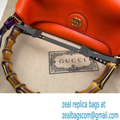 Gucci leather Diana medium shoulder bag 746124 Orange 2023