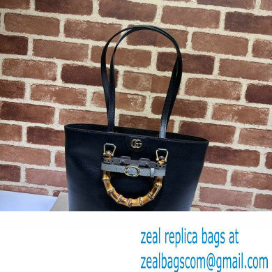 Gucci leather Diana medium tote bag 750394 Black 2023