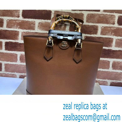 Gucci leather Diana medium tote bag 750394 Brown 2023